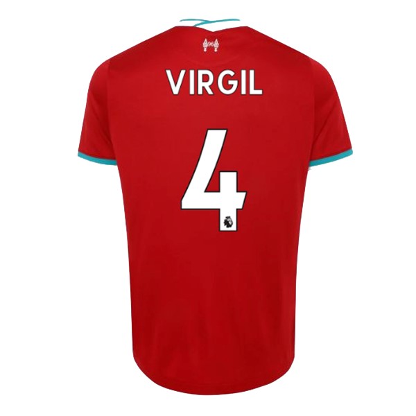 Camiseta Liverpool NO.4 Virgil Replica Primera Ropa 2020/21 Rojo